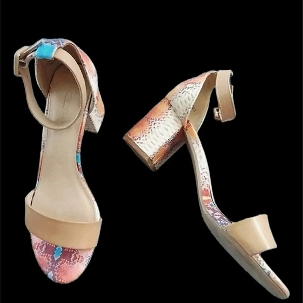 Snake Print/Python Pattern Block Heels SIZE 7.5 - Picture 3 of 6